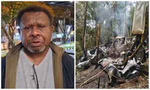 BERI PERNYATAAN - Area Manager Communication, Relations & CSR PT Pertamina Patra Niaga Regional Kalimantan, Edi Mangun (kiri) memberikan keterangan pasca kecelakaan pesawat kargo pengangkut BBM di Kecamatan Krayan Timur, Nunukan, Kaltara, dan kondisi terakhir pesawat usai kecelakaan (kanan). (HO PERTAMINA/YANSEN TP)