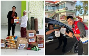 BAKTI SOSIAL - Pertamina Patra Niaga melalui Satgas Ramadhan Idul Fitri (Satgas RAFI) 2026 juga menggelar kegiatan berbagi takjil dan menyerahkan sembako ke pesantren. (HO PERTAMINA)