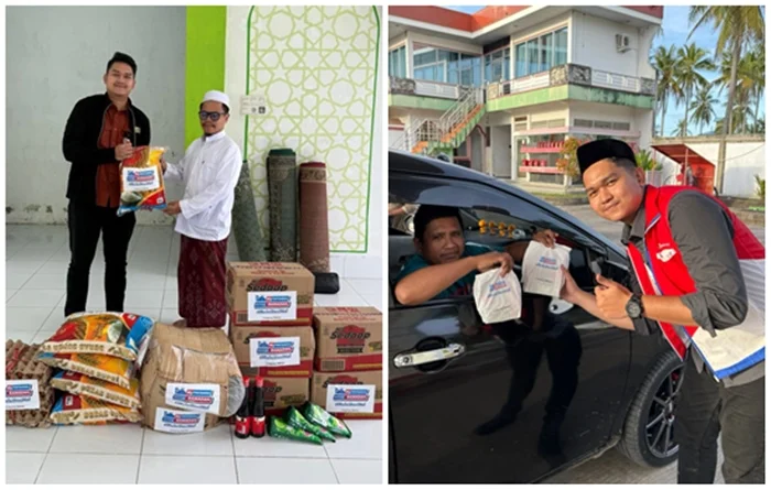 BAKTI SOSIAL - Pertamina Patra Niaga melalui Satgas Ramadhan Idul Fitri (Satgas RAFI) 2026 juga menggelar kegiatan berbagi takjil dan menyerahkan sembako ke pesantren. (HO PERTAMINA)