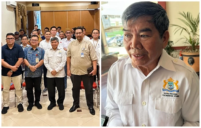 HADIR MUKAB - Ketua Kadin Kaltara, Kilit Laing berpose bersama dengan peserta Mukab VI Kadin Malinau, pada Jumat (6/2/2026), di Hotel Mahkota, Malinau Kaltara. ( REDAKSI NARASIDIKSI.COM )