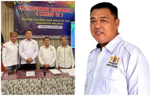 TERPILIH - Ade Nirmala Wibowo usai terpilih sebagai Ketua Kadin Malinau, pada Mukab VI Kadin Malinau, Jumat (6/2/2026), di Hotel Mahkota, Malinau Kaltara. (HO KADIN MALINAU)