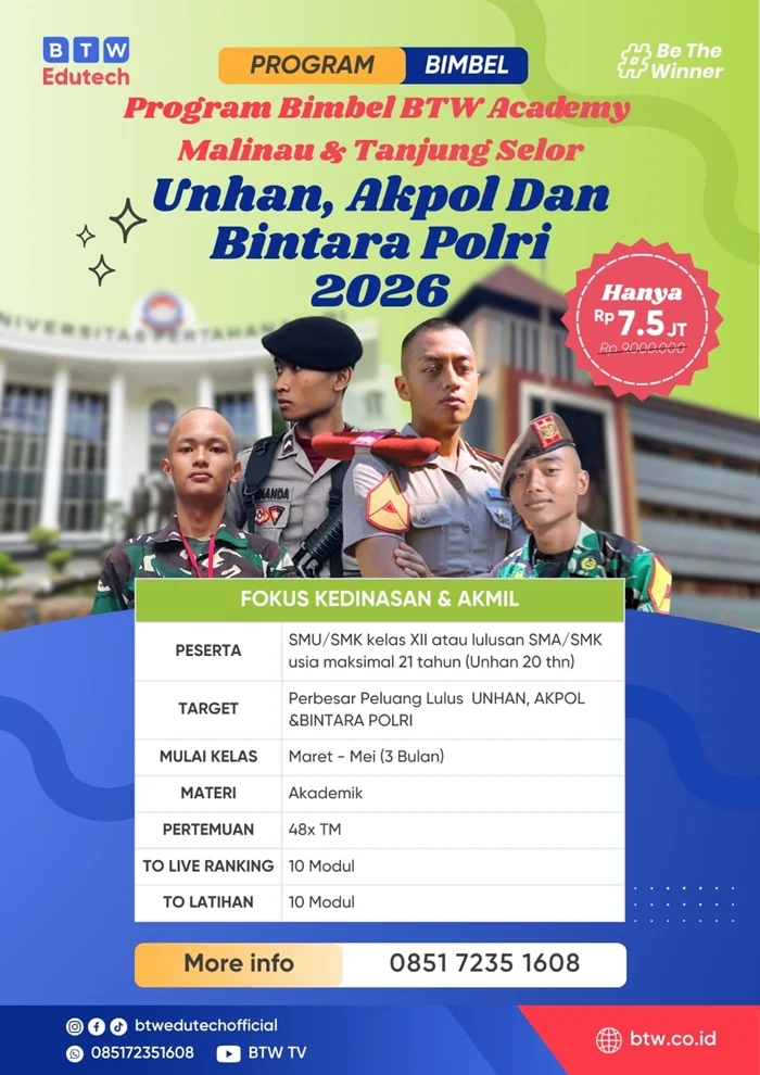 HADIR DI MALINAU - LPK BTW Edutech sudah hadir di Malinau. Sehingg putra putri Malinau tidak perlu ikut Bimbel di luar Malinau. (HO LPK BTW EDUTECH)