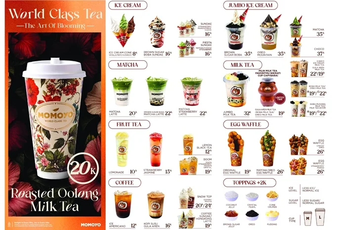 MENU MOMOYO - Pecinta ice cream, coffee, egg waffle dan minuman segar lainnya tersedia di MOMOYO Malinu Kota. (HO MOMOYO MALINAU KOTA)
